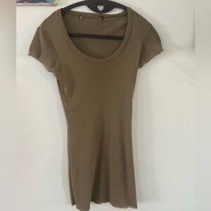 Classic walnut tunic/ Top sheer detail but not see thru